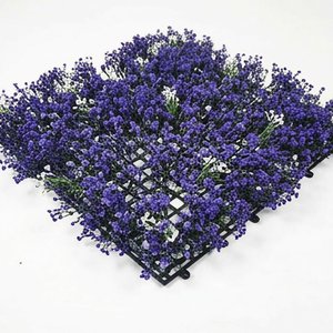Artificial Purple Mini Grass Floral Panel Decorative <b>Flower</b> <b>Wall</b> Mat UV Resistant Vertical Garden Panel Indoor Outdoor Decor - Product Image 4