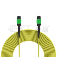 JFOPT MPO-12 SM G657A1 Fiber Optic Patch Cord 1M 3.0mm LSZH Yellow Cable 1310/1550nm High-Density Data Center Type B Polarity