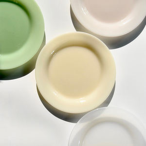 تصنيع الزجاج الملون الكريمي بحجم قطر 20.5 سنتيمتر/18.5 سنتيمتر <span class=keywords><strong>8</strong></span> / 7 بوصة, أدوات مائدة لحفلات الزفاف ، أطباق سلطة من حجر اليشم الأوبال ، أطباق - Product Image 3