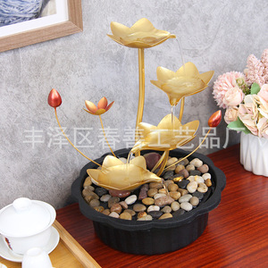 Fuente de agua para el hogar con decoraciones de agua corriente para sala de estar, oficina, escritorio, diseño contemporáneo, hierro y plástico - Product Image 3