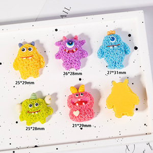 อุปกรณ์ตกแต่งพวงกุญแจเรซิ่นแบบปรับแต่งได้ ลายการ์ตูนสัตว์ขนฟูน่ารัก สำหรับตกแต่งเคสมือถือ DIY พร้อมอะคริลิกสีแดงและลูกปัดพลาสติก - Product Image 2