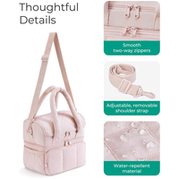 Sac isotherme matelassé grand format OEM durable et réutilisable, étanche, à double compartiment, sac à déjeuner double étage, sac fourre-tout pour femme