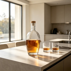 Botella Vacía Cuadrada de Vidrio Transparente de 700 ml para Vino Blanco, Vodka, Whisky, Brandy, Ginebra, Tequila y Licores, con <span class=keywords><strong>Corcho</strong></span> - Product Image 6