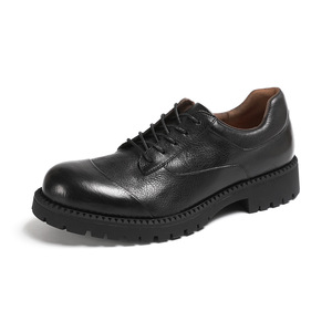 2026 New Product Soft-soled Soft-surface Men's Leather All-Purpose Retro Trendy Thick-Tread Business Lace-up <b>Shoes</b> - Product Image 6