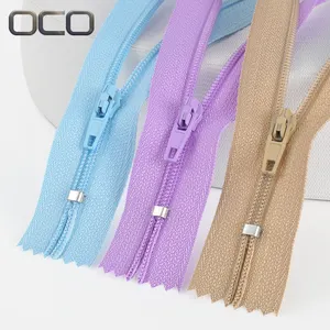 OCO 25 Color Zipper 3# 5# Nylon Zipper Roll Long Chain Sustainable Colorful High Quality Apparel Zippers Stock For Bags Pants