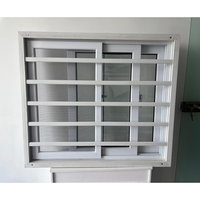 Fenêtre UPVC en verre gris anti-UV avec grille de sécurité en alliage d'aluminium et moustiquaire, entièrement assemblée