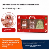 Lot de 3 jouets squishy de Noël en maltose scintillante, boîte mystère surprise, jouets anti-stress