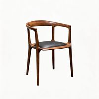 Chaise de négociation de bureau en bois massif de style nordique italien minimaliste, chaise de réception design pour hôtel, restaurant, hall d'entrée