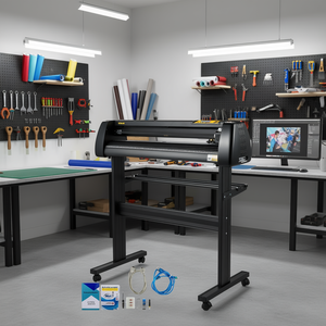 Machine de découpe de vinyle Vevor 28 pouces, force réglable, écran LCD, traceur pour la création de signalétique, équipement publicitaire - Product Image 2