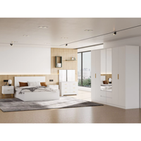 Suite de chambre à coucher moderne de luxe personnalisée Lit King Size Lits Queen-Size Double Espace de rangement Chambre à coucher en bois contemporaine Hôtels