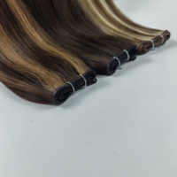 Extensiones de Cabello Genius Weft Finas, Cabello Humano Virgen Sin Procesar, Cutícula Intacta, Trama Invisible para Coser en Paquetes
