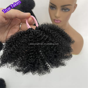 Doux et Mignon <span class=keywords><strong>Afro</strong></span> <span class=keywords><strong>Puff</strong></span> de 4 Pouces pour Enfants, Bande Élastique, Queue de Cheval Marley Twist, Mini Taille, 5 Brins, Cheveux Bouncy pour Bébé Fille - Product Image 4