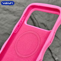 Coque de téléphone en silicone liquide VAWI V-S06 Original Wave pour iPhone 16 17 Pro Max, antichoc, magnétique