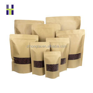 Stand up Brown Kraft Paper Multi-Layer Desserts <strong>Sweets</strong> <strong>Bag</strong> with Window Gravure Printed High Moisture for for Zipper Top - Product Image 4