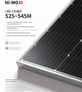Panneaux solaires bifaciaux Longi Hi MO 5 550W à <span class=keywords><strong>prix</strong></span> d'usine, demi-cellules 555W 535W 540W 545W, mono PV solaire pour système solaire - Product Image 4