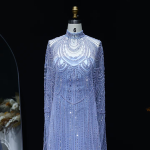 ชุดเดรสปาร์ตี้ตอนเย็นประดับไข่มุกดูไบ, สำหรับ LSZ080มีสไตล์สีฟ้ามี3D - Product Image 2