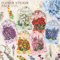 30 Aufkleber pro Packung Blumen-Bach Farbspektrum Serie Journaling-Sticker Retro Wasserfeste Aufkleber für Journaling