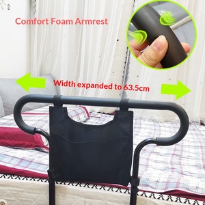 Accoudoir de lit et barrière de lit en alliage d'aluminium noir MK, hauteur réglable, <span class=keywords><strong>assistance</strong></span> électrique, 40*8*68cm, pour <span class=keywords><strong>personnes</strong></span> âgées et femmes enceintes - Product Image 5
