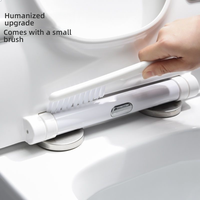 Wayon Lot de 2 brosses de toilette plates en plastique avec support mural pour le nettoyage de la salle de bain