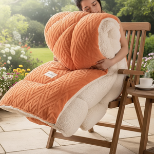 110x150cm 工場直販 厚手 暖かい シェルパ 冬用キルト ラムベルベットキルト ふわふわ掛け布団 冬用ベッドシーツセット - Product Image 2