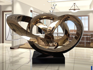 Statue en acier inoxydable, 45 cm, vraie Sculpture en métal, dessin de dessin, modè<span class=keywords><strong>le</strong></span> abstrait, à vendre - Product Image 3