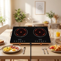 Cuisinière à induction double de haute qualité 3500W, portable, étanche, avec commande tactile et réglage de la température
