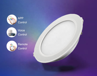 Contrôle intelligent rvb CCT 2700K ~ 6500K réglable dimmable LED downlight pour éclairage de maison intelligente