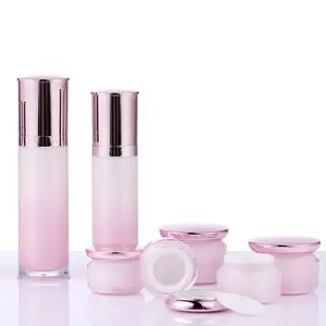 High Quality Luxury Skincare Packaging Set Acrylic Bottle Jar Cosmetic 20g Cream Jar Empty Cosmetic Bottle Refillable Container