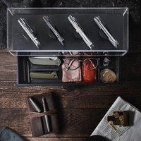 Présentoir à couteaux sans fil, boîte de rangement de montre de luxe, boîte de rangement, pour noyer, cadeau de noël, pour le petit ami