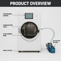 Offre Spéciale : Lyophilisateur Commercial 10-12KG, 2500W, 8 Plateaux, 0.92m², Machine de Lyophilisation Sous Vide, Prix Usine, Certifié CE