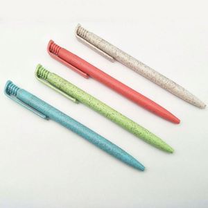 Custom Logo Recyclable Eco-Friendly Plastic Ballpoint Pen Advertising Wheat Straw Writing Instrument Business Use <b>Gift</b> - Product Image 1