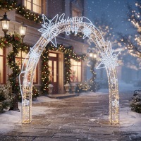 Arche lumineuse LED étanche IP65, motif flocon de neige géant, tunnel lumineux commercial extérieur pour Noël