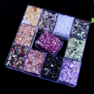 Bán buôn đánh bóng đá quý chip đá 100 gam/túi Chất lượng cao sỏi Tourmaline thạch anh tím vườn thạch anh chữa bệnh tinh thể đá - Product Image 4