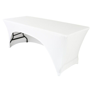 Funda Rectangular Elástica para Mesa con Apertura Trasera Personalizada y Fácil Instalación para Constructores de Stands de Exhibición y Servicio con Asientos - Product Image 1