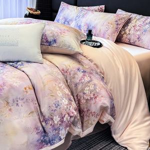 Juego de Ropa de Cama de Lujo de Cuatro Piezas, 100% Lyocell, para Impresión Digital en Tela, Suave, Fresca y Transpirable, para Uso Doméstico, Novedad 2026 - Product Image 1