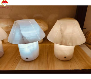 Ý Tưởng Sáng Tạo 29inch thạch cao Tuyết hoa Onyx nấm thủ công với Backlit hiệu ứng bán quý đá thủ công mỹ nghệ trang trí nội thất - Product Image 1