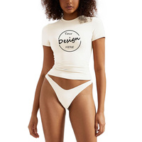 2024 nouveau t-shirt coupe en coton personnalisé pour femmes avec logo personnalisé fabrication t-shirt coupe imprimée personnalisée