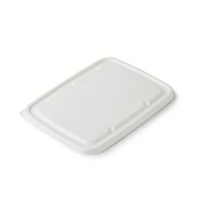 Barquette alimentaire jetable biodégradable en bagasse de canne à sucre blanche, écologique, personnalisée, à 4 compartiments avec couvercle (type boîte en papier) - Product Image 4