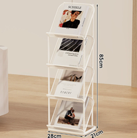Étagère de présentation métallique sur pied, simple face, pour journaux, livres, magazines, brochures, documents, support de rangement