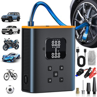 Compresseur d'air sans fil 150 PSI en ABS avec gonfleur de pneus, démarreur de batterie, gonflage rapide, affichage numérique et lumière LED pour