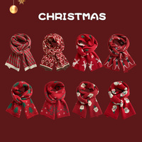Écharpe tricotée réversible double face pour Noël, motif de Noël, cadeau de Noël pour le Nouvel An, écharpes tricotées