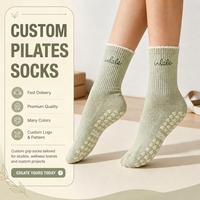 Chaussettes de yoga et de Pilates pour femmes, personnalisées OEM, avec logo, antidérapantes et absorbantes pour le printemps