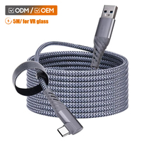 Câble USB 3.0 Type-C tressé en nylon OEM VR tendance, pour charge et synchronisation de données, 3M 5M, pour Glass