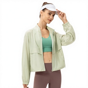 Veste de sport décontractée longue et ample pour femme, coupe-vent, respirante, à col montant et fermeture éclair, idéale pour le yoga et la course à pied – Collection Printemps de haute qualité - Product Image 3