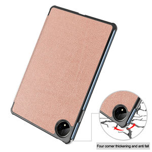 เคสแท็บเล็ตพับได้แบบพับได้ง่ายสามทบเคสหนัง PU สีโรสโกลด์แข็งสำหรับ matepad Pro 11 <span class=keywords><strong>2022</strong></span> - Product Image 6
