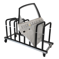 Chariot de présentation multifonctionnel en métal épaissi à quatre roues pour panneaux de porte de voiture, support de rangement mobile réglable, capacité de charge 80 kg