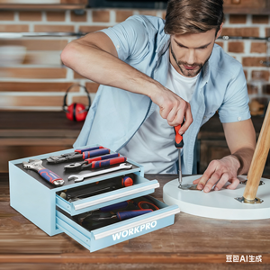 Cassetta degli Attrezzi Portatile in Acciaio con Cassetti, Organizzatore per Garage e Officina - Product Image 6