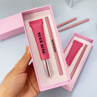Kit Lèvres 2-en-1 Marque Blanche : Gloss et Huile à Lèvres Grande Contenance en Tube Compressible avec Applicateur Métallique, Crayon à Lèvres Végétalien