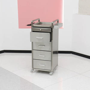 जिनचेंग बार्बर दुकान काउंटर हेयरस्टाइल लक्जरी हेयरड्रेसिंग ट्रॉली सैलून उपकरण कैबिनेट स्टेनलेस स्टील भंडारण दराज - Product Image 4