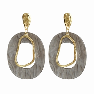 Boho Ragazze Alla Moda <span class=keywords><strong>Oro</strong></span> Irregolare Metallo <span class=keywords><strong>Bianco</strong></span> Della Resina Geometrica Dei Monili di Goccia Ovale Acetato Acrilico <span class=keywords><strong>Orecchini</strong></span> <span class=keywords><strong>Per</strong></span> Le Donne - Product Image 5